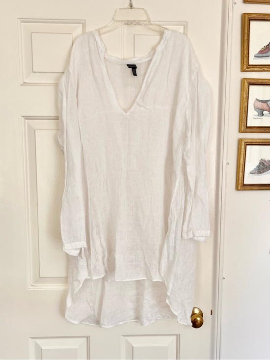 Eileen Fisher Tops - Eileen Fisher Linen Beach Cover-up Top Size XL